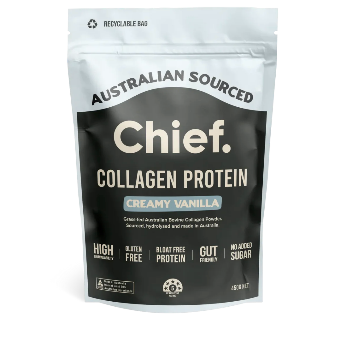 Grass-fed Collagen Protein Powder - Creamy Vanilla (30 serves)