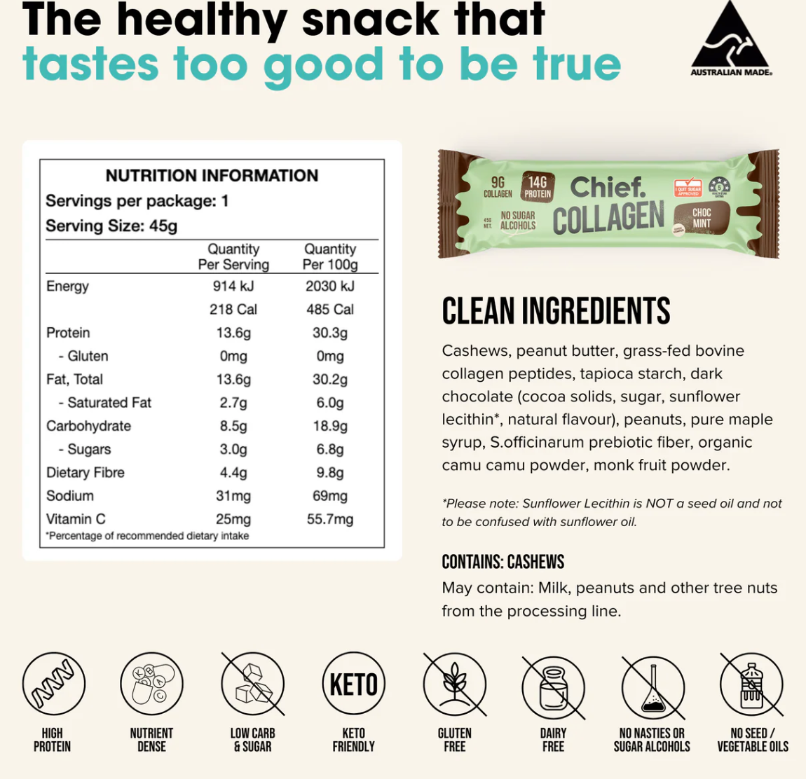 Collagen Protein Bar - Choc Mint
