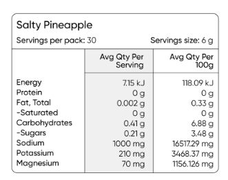 Salty Pinapple Hydration Salts (30 Serves)