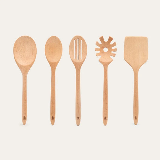Wooden Beechwood Cooking Utensil Set (5)