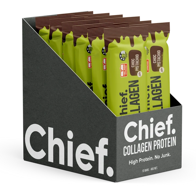 Collagen Protein Bars - Choc Pistachio