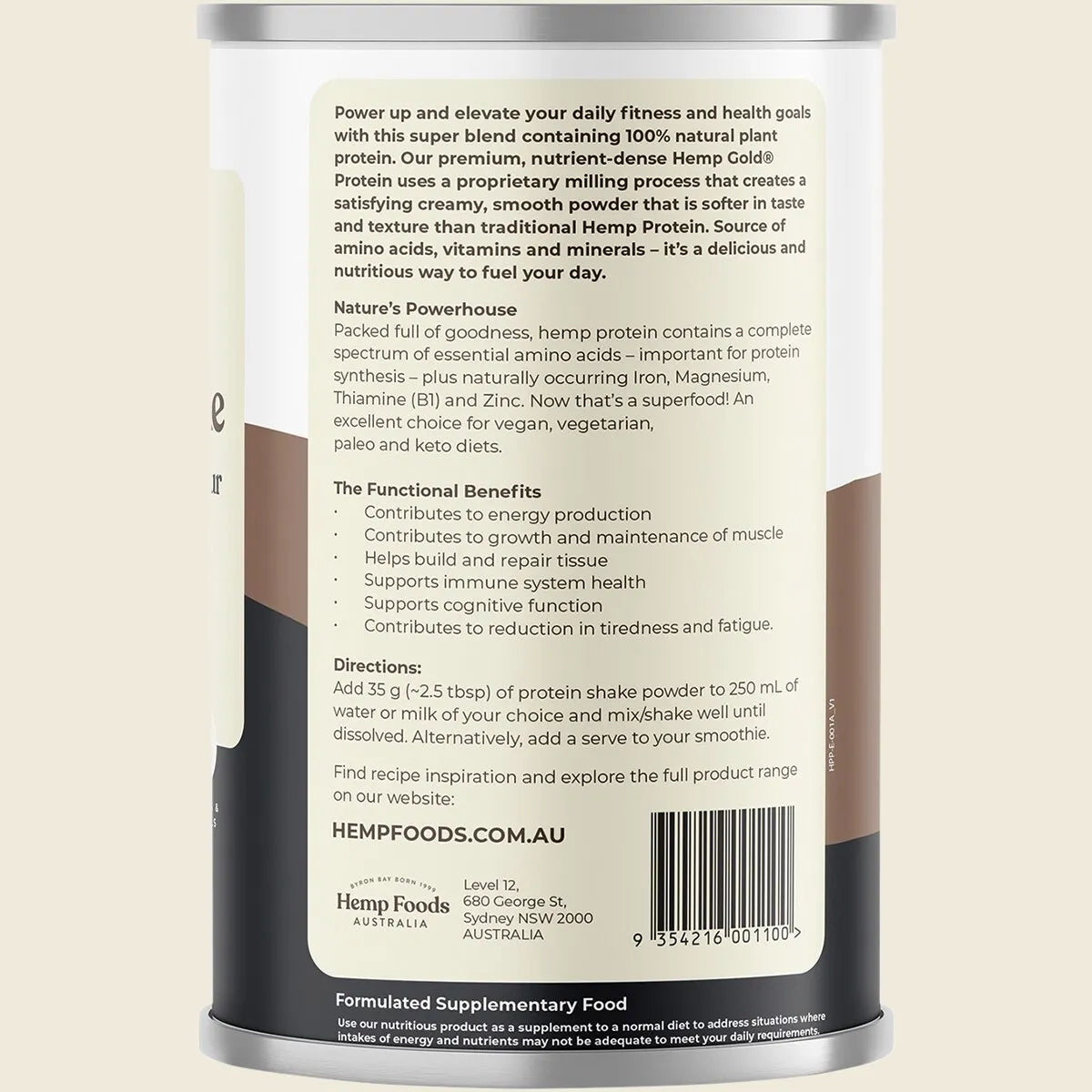 Organic Hemp Protein Shake Chocolate Espresso - 420g