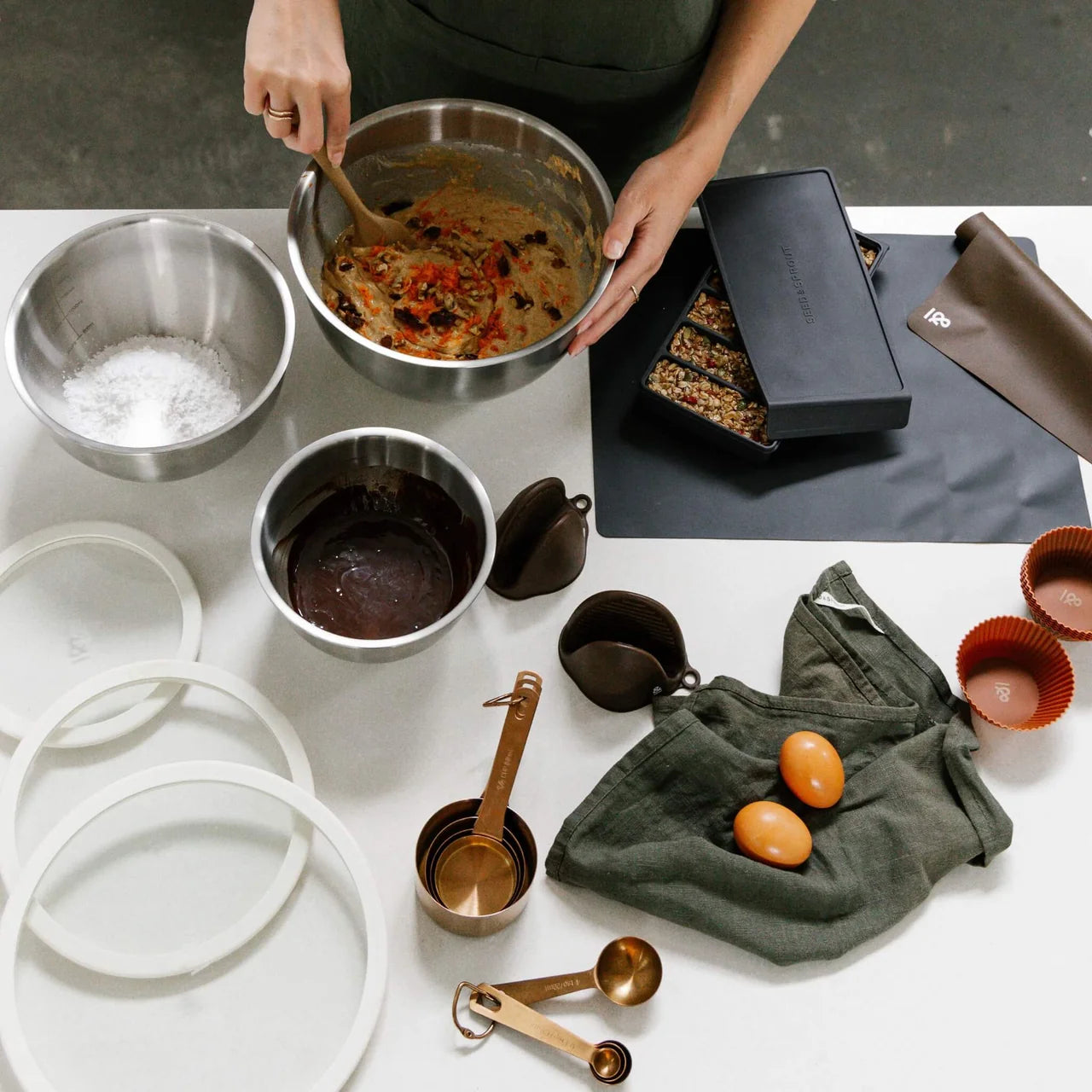 Stainless Steel Mixing Bowls | 3pk - Carob