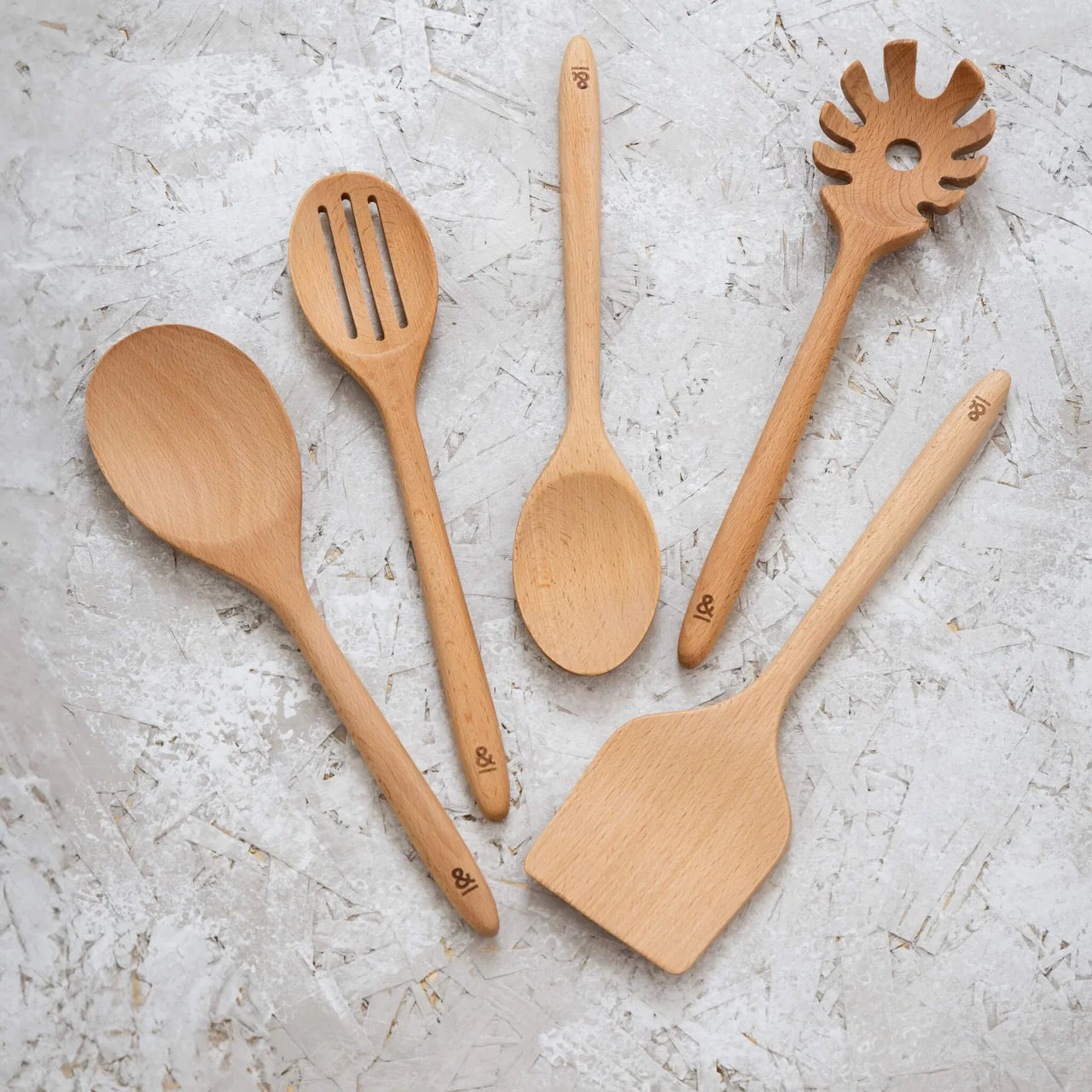 Wooden Beechwood Cooking Utensil Set (5)