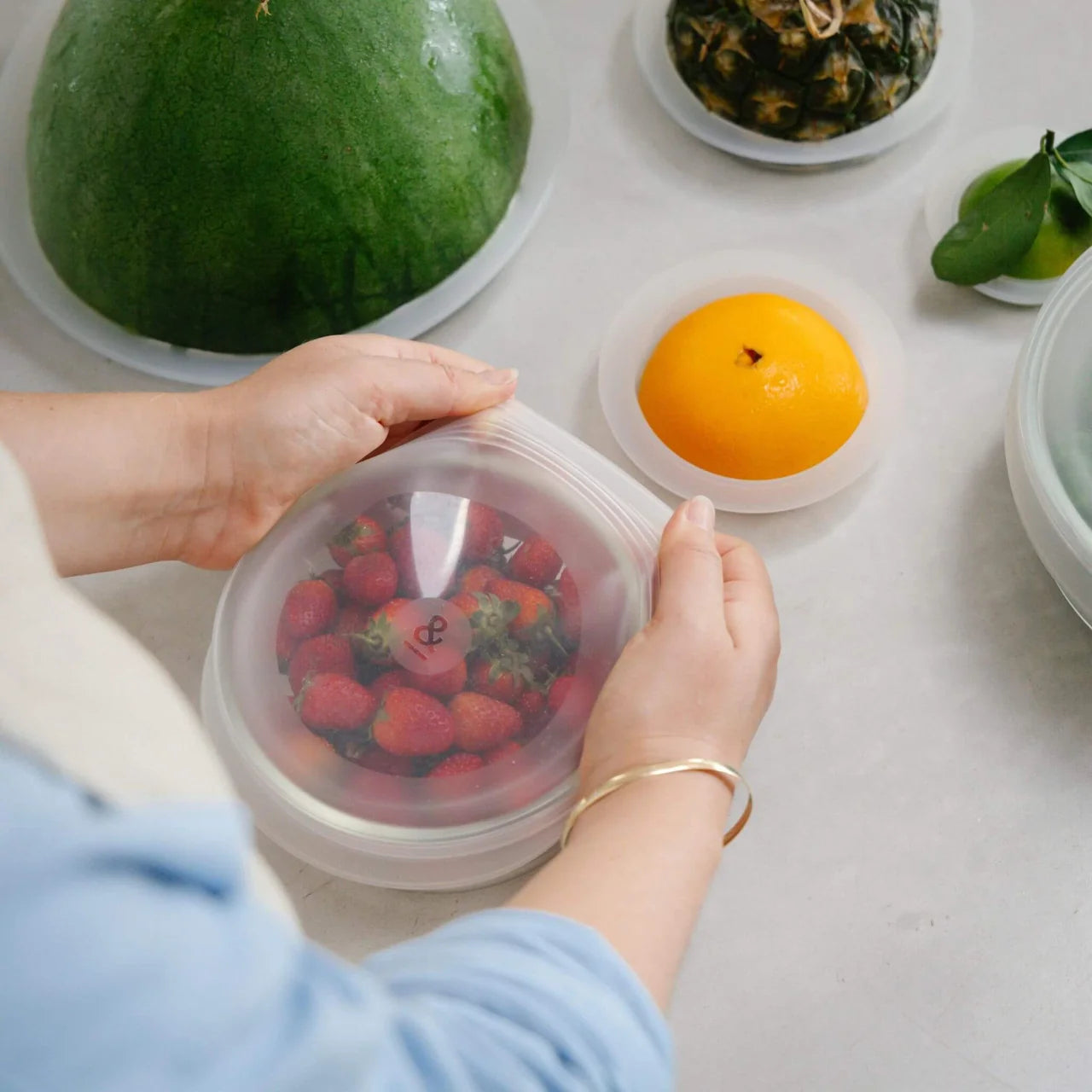 Large Reusable Stretch Lids Set