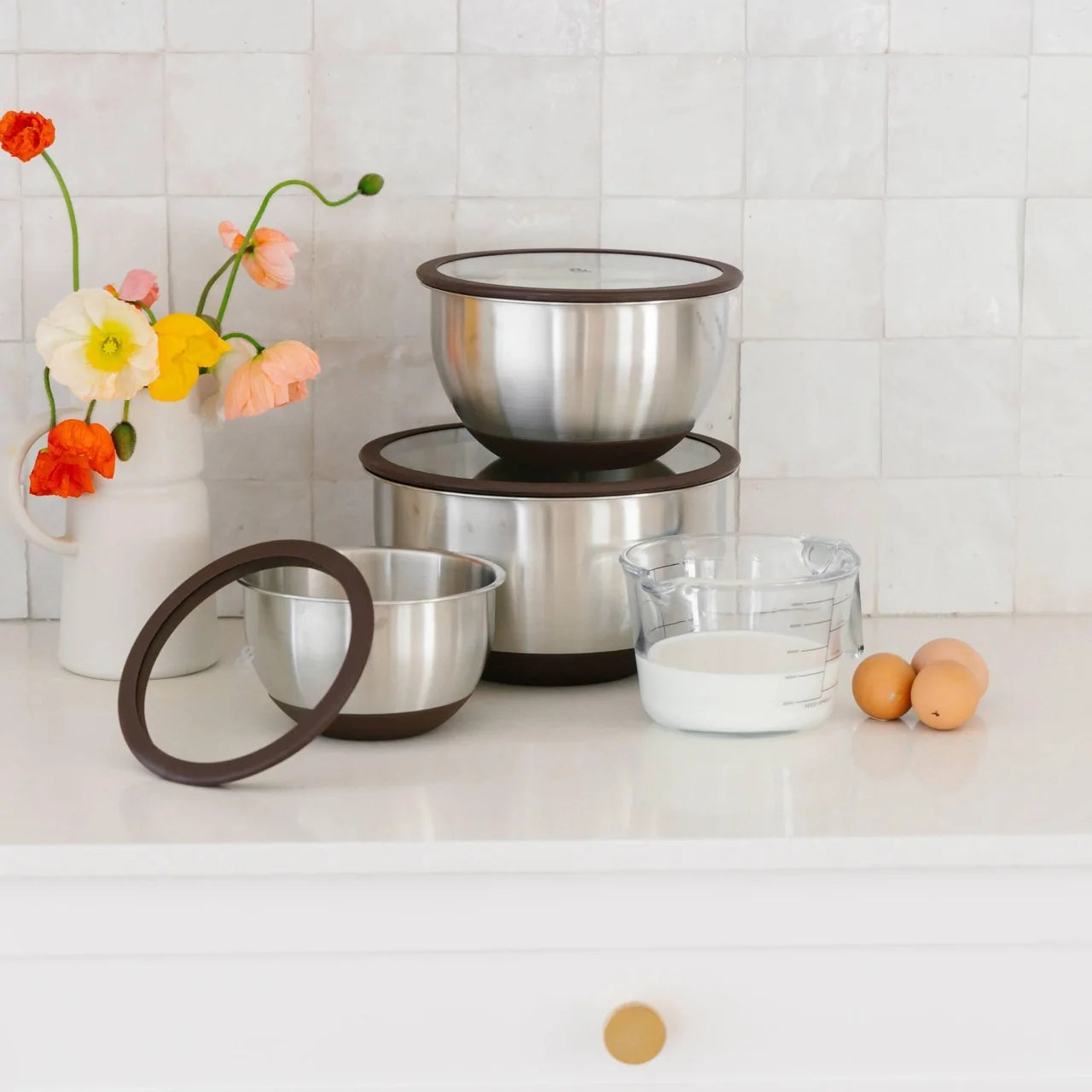 Stainless Steel Mixing Bowls | 3pk - Carob