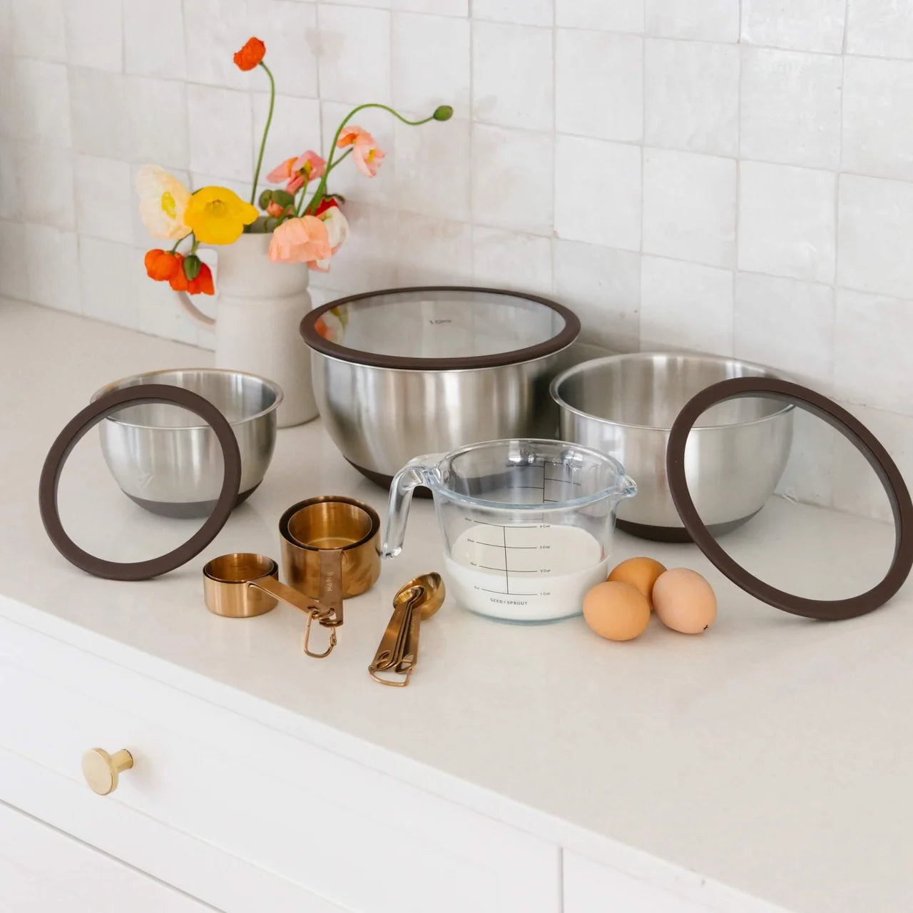 Stainless Steel Mixing Bowls | 3pk - Carob