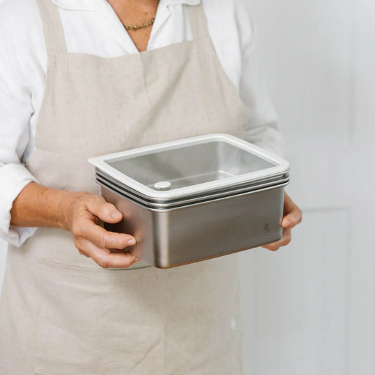 Rectangle Stainless Steel and Glass Containers | 3pk