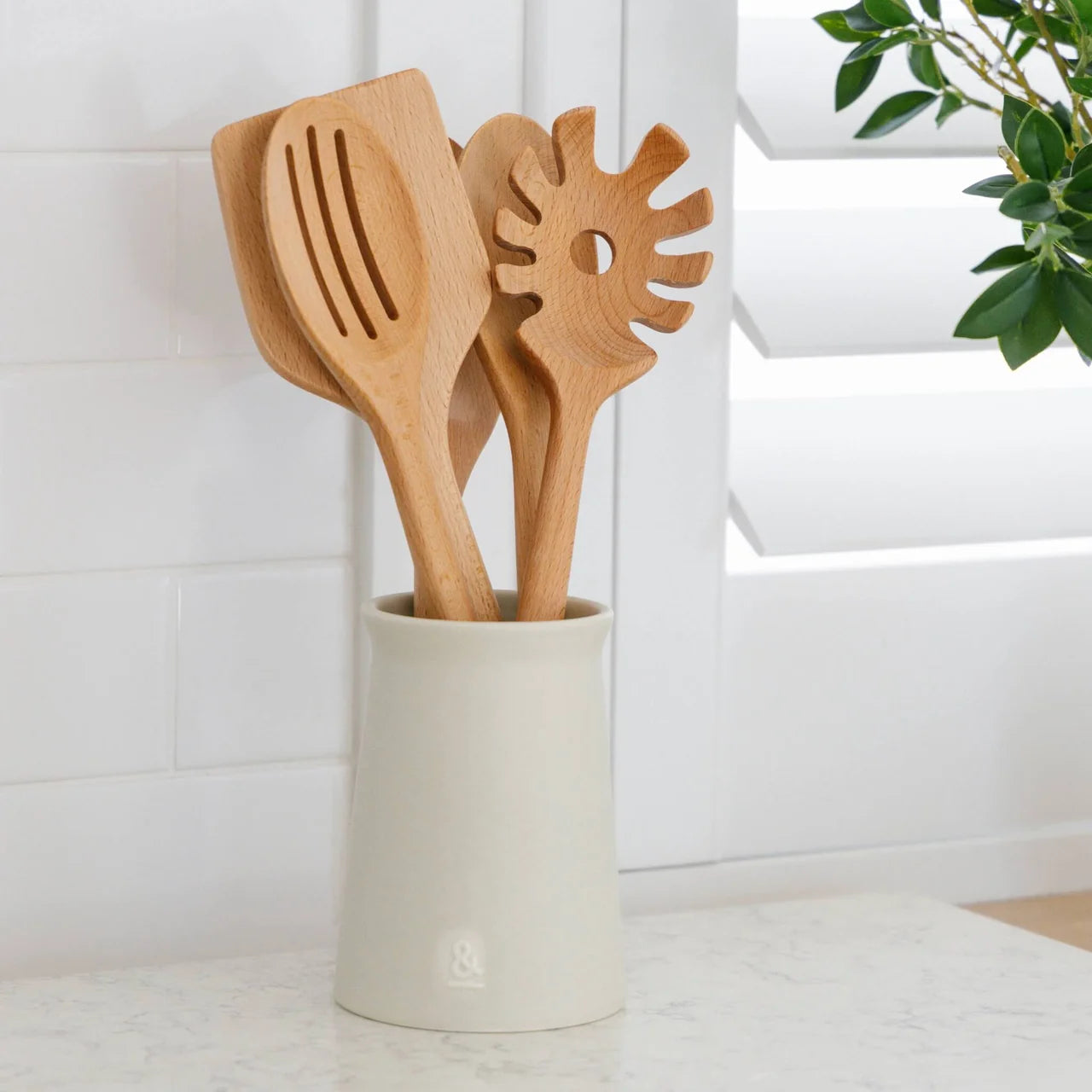 Wooden Beechwood Cooking Utensil Set (5)
